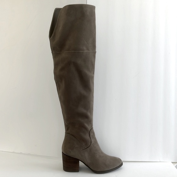 BP. Luke Taupe Microfiber Almond Toe Bohemian Over the Knee Boots Size 7M New - Picture 2 of 5